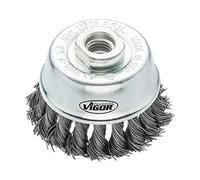 Vigor V6801-65 - Cepillo para amoladora angular (trenzado, diámetro: 65 mm, rosca: M14 x 2,0 mm), color plateado