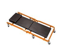 VIGOR Tablero de rodillos de montaje V6973, capacidad de carga de hasta 150 kg, sección de cabeza acolchada, compartimentos de almacenamiento laterales, facilita el trabajo debajo del vehículo