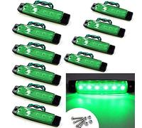 VIGORFLYRUN PARTS LTD 10x 6 LED 3.8" Luces Laterales del Marcador Luz de Gálibo para 12V Remolque Camioneta Caravana Camión Camión Autobús SUV - Verde