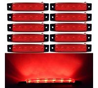 VIGORFLYRUN PARTS LTD 10x 6 LED 3.8" Luces Laterales del Marcador Luz de Gálibo para 12V Remolque Camioneta Caravana Camión Camión Autobús SUV - Rojo