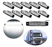 VIGORFLYRUN PARTS LTD 10x 6 LED 3.8" Luces Laterales del Marcador Luz de Gálibo para 12V Remolque Camioneta Caravana Camión Camión Autobús SUV - Blanco
