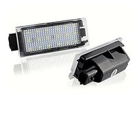 VIGORFLYRUN PARTS LTD 2pcs LED Luz de Matrícula Bombilla Licencia Número Placa Lámparas de Luz para Megane 2 Clio Laguna 2 Megane 3 Twingo Master Vel Satis, 18 LED Canbus 12V Error Free Xenón Blanco