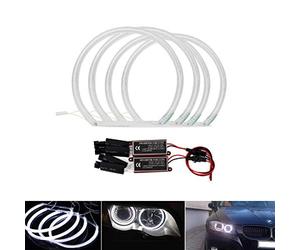 VIGORFLYRUN PARTS LTD Auto Faros Angel Eyes Delanteros CCFL Luces, Halo Anillo Xenon Lámpara LED Luz de Posición Anillos Faros Delanteros 2x131mm and 2X 146mm para B-MW E36 E38 E39 E46