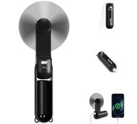 VigorLife Mini Ventilador Portátil 3 en 1 USB Recargable - Ventilador Frío Personal con Batería Externa, Linterna LED - Plegable de Bolsillo para Viajes y Emergencias en Exteriores (Negro)