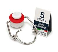 Vigormat Tapones Botellas Cristal con Cierre Hermético y Junta de Goma Gruesa, Tapón Botella Cristal para Aceite, Cerveza y Bebidas, Resistentes al Lavavajillas (5 Piezas Plástico)