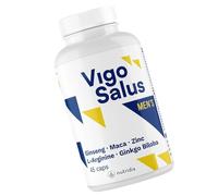 VIGOSALUS para Hombres - Dosis Alta - Más Fuerza + Duración - Maca, Tribulus Terrestris, Ginseng, L-Arginina, Ginkgo Biloba y Zinc - 45 Cápsulas