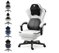 Vigosit - Silla de Juego Ergonómica con Masaje Térmico, Soporte Lumbar - Silla de Ordenador para Videojuegos con Cojín de Muelles Ensacados y Reposapiés - Silla Reclinable con Respaldo Alto - para