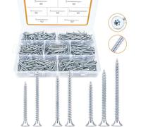 VIGRUE 480 tornillos para aglomerado con cabeza avellanada y accionamiento Torx M4 M4.5 M5, tornillos para madera, tornillos universales, tornillos Torx de acero al carbono, rosca completa, tornillo