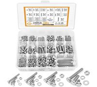 VIGRUE 535 tornillos hexagonales M3 M4 M5 M6 de acero inoxidable A2, juego de tornillos con tuercas, arandelas DIN933, tornillos de rosca completos, tornillos de máquina, tornillos roscados para