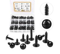 VIGRUE Juego de 300 tornillos autorroscantes de cabeza plana, tornillos autorroscantes, tornillos autorroscantes, tornillos para madera, acero al carbono