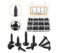 VIGRUE Juego de 355 tornillos autorroscantes autorroscantes para carrocería, tornillos de cabeza plana, tornillos de carrocería, surtido de tornillos para madera, acero al carbono