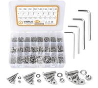 VIGRUE Juego de 940 tornillos de cabeza avellanada M2, M3, M4, M5, hexagonal, plana, tornillos, tuercas, surtido, 304 de acero inoxidable, tornillos roscados, fijación de herramientas para
