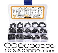 VIGRUE Surtido de 500 anillos de retención, 21 tamaños, acero al carbono, E-Clip externo, anillos de sujeción externos, hebillas divididas, arandelas, M4-M28 con caja de plástico