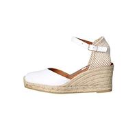 VIGUERA Alpargata Casual de Piel, con cuña de Yute Natural - 2012 para: Mujer Color: Blanco Talla: 39