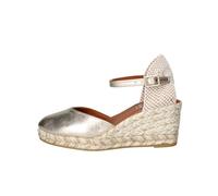 VIGUERA Alpargatas mujer oro 1983 piel fondo goma cuña cuerda 7 cm plantilla piel suave, dorado, 41 EU