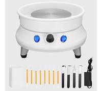 VIHBRAI Disco de alfarero eléctrico, 0 - 2000 rpm, plato giratorio con regulación de velocidad precisa, máquina de cerámica con motor de 60 W y lavabo extraíble, mini juego de alfarería para niños