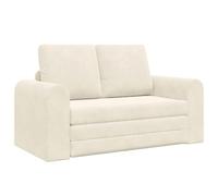 VIHHQGC Sofá cama moderno de terciopelo crema con fundas de almohada extraíbles para espacios pequeños, 148 x 71 x 83 cm