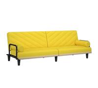 VIHHQGC Sofá cama para huéspedes con respaldo ajustable y cómodos cojines - Cómodo asiento y tumbona de tela resistente con reposabrazos acolchados en amarillo claro