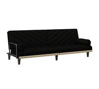 VIHHQGC Sofá cama para invitados con respaldo ajustable y cómodos cojines - Cómodo asiento y reclinable de tela resistente con reposabrazos acolchados en color negro
