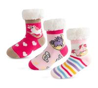 Vihir Calcetines Antideslizantes Niños, Calcetines de Invierno Cálidos, Calcetines Andar por Casa Niño, Calcetines de Navidad Niña, Cálido y Suave, 3 Pares