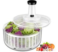 Vihoom Centrifugadora Lechuga, Gran Capacidad 6L Escurridor Verduras, Escurridor Lechuga con Ensaladera y Base Antideslizante, Lava y Seca Rápidamente Verduras y Frutas