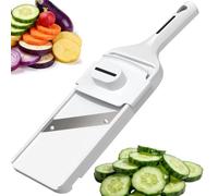 Vihoom Mandolina de Cocina, Mandolina Profesional Ajustable con Protector de Seguridad, 3 Grosores de Corte, Cortador de Verdura para Calabacín, Pepinos, Patatas, Zanahorias y Limones