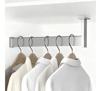 VIIGUIY Barra Armario Barras de Armario de 30 35 45 55 60 70 cm para Colgar Ropa, Polo de Armarios de Metal Resistente, Rieles Gabinete Cocina Tornillos(Silver,38cm/15in)