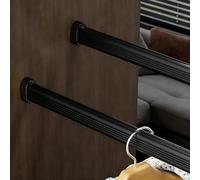 VIIGUIY Barra Armario Juego de 2 Barras para Armario para Abrigos Pesados, 30, 40, 50, 60, 70, 80 cm Corta para Colgar, Ovaladas Ropa y Soportes Pared(Black,76cm/29.9in)