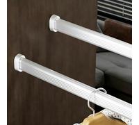 VIIGUIY Barra Armario Juego de 2 Barras para Armario para Abrigos Pesados, 30, 40, 50, 60, 70, 80 cm Corta para Colgar, Ovaladas Ropa y Soportes Pared(Silver,76cm/29.9in)