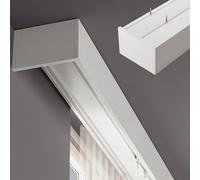 VIIGUIY Riel Cortina Techo Cenefa de Aluminio Resistente con Herrajes, Cenefa Opaca para Dormitorio, Panel de Cortina Tres en Uno y Riel Doble.(White Ceiling,7ft/213.4cm)