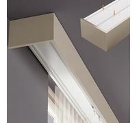 VIIGUIY Riel Cortina Techo Cenefa de Aluminio Resistente con Herrajes, Cenefa Opaca para Dormitorio, Panel de Cortina Tres en Uno y Riel Doble.(Champagne Ceiling,7ft/213.4cm)