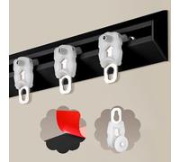 VIIGUIY Riel Cortina Techo Riel de Cortina de Techo Sin Taladro para Divisor de Ambientes, Barra Cortina Autoadhesiva, Rieles Cortinas Recortables Rodillo Silencioso(Black Wall,420cm/13.8ft)