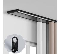 VIIGUIY Riel Cortina Techo Riel de Cortina Doble De Lujo para Techo, de Aluminio Resistente, para Ventanas, con Deslizamiento Suave y Rodillo Silencioso.(Black,10ft/304.8cm)