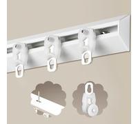 VIIGUIY Riel Cortina Techo Riel para Cortinas en Forma de V para Montaje en Techo, Sistema de Riel para Cortinas Simple con Kit de Herrajes con Ruedas, para Litera(White Wall,11ft/335.3cm)