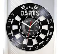 Viiluuxr Reloj de vinilo con discos de vinilo, 30 cm, diseño de dardos, artesanías, funciona con pilas, relojes de pared sin ruido de tictac, bares, cocina, sala de juegos, decoración, un regalo para