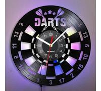 Viiluuxr Reloj de vinilo con discos de vinilo, 30 cm, diseño de dardos, artesanías, funciona con pilas, relojes de pared sin ruido de tictac, bares, cocina, sala de juegos, decoración, un regalo para