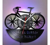Viiluuxr Reloj de vinilo de 30 cm, reloj de pared para bicicleta, artesanía, funciona con pilas, reloj de pared sin ruido de tictac, salón, oficina, jardín, decoración, un regalo para amigos