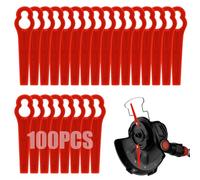 Viitech 100 cuchillas de plástico para recortadora de césped, cuchillas de repuesto inalámbricas de 83 mm, cuchillas de corte para cortacésped Einhell GC-CT 18/24 Li (rojo)