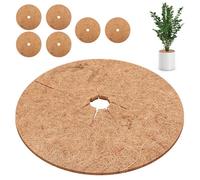 Viitech 6 alfombrillas de mantillo de coco, fibra de coco, cubierta de planta de disco para plantas y árboles, protección de invierno para plantas en maceta (30 cm)