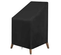 Viitech Funda para silla de jardín, 65 x 65 x 120 cm, resistente al agua, 420D, revestimiento de poliuretano Oxford, tejido con gran salida de aire, cordón, 4 hebillas, cierres de velcro (negro)