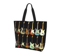 Viiuhvjbj Bolso de mano grande con estampado de guitarra artística para mujer, para el trabajo, la escuela, viajes, compras, uso diario