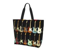 Viiuhvjbj Bolso de mano grande con estampado de guitarra artística para mujer, para el trabajo, la escuela, viajes, compras, uso diario