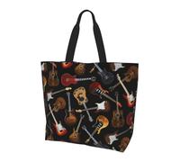 Viiuhvjbj Bolso de mano grande con estampado de guitarras para mujer, para el trabajo, la escuela, viajes, compras, uso diario