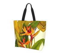 Viiuhvjbj Bolso de mano grande con estampado de pájaro tropical del paraíso para mujer, para el trabajo, la escuela, viajes, compras, uso diario