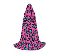 VIIUHVJBJ Bonita capa con capucha y estampado de leopardo turquesa para adolescentes, capa para Halloween, cosplay, carnaval, fiesta temática