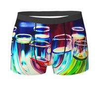 Viiuhvjbj Calzoncillos tipo bóxer para hombre, cómodos, transpirables, elásticos, con estampado de tubo de ensayo de química, Negro, M