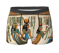 Viiuhvjbj Calzoncillos tipo bóxer para hombre con estampado del antiguo Egipto, ropa interior cómoda y transpirable para hombre, Negro, XL