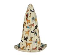VIIUHVJBJ Capa con capucha con estampado de perros sabuesos para adolescentes, capa para Halloween, cosplay, carnaval, fiesta temática