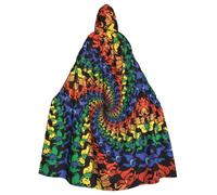 Viiuhvjbj Capa unisex con capucha para adultos, diseño de oso bailando, teñido anudado, para Halloween, Navidad, cosplay para fiesta de brujas y magos