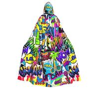 Viiuhvjbj Colorido patrón de spray para adultos, capa larga con capucha, para Halloween, Navidad, carnaval, cosplay, fiesta de máscaras, disfraz de bruja y vampiro